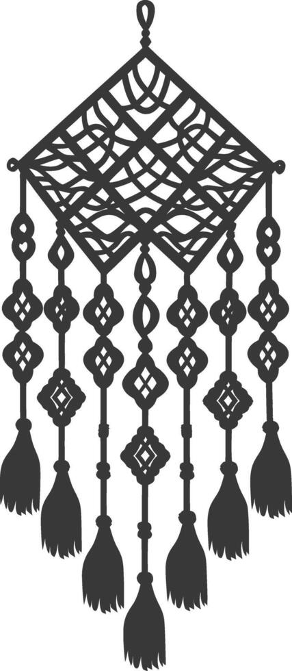 AI generated Silhouette Scandinavian Unique macrame black color only vector