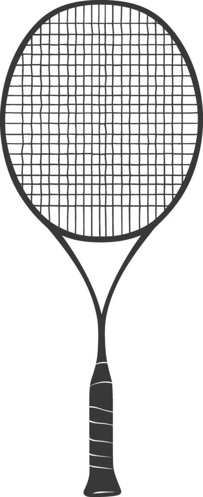 AI generated silhouette tennis outdoor racket black color only vector