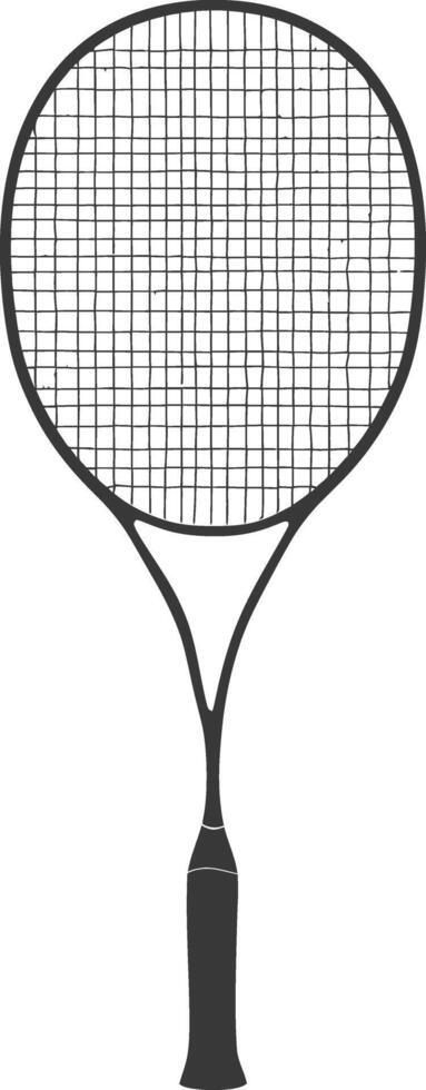 AI generated silhouette tennis outdoor racket black color only vector