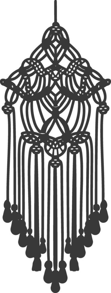 AI generated Silhouette Scandinavian Unique macrame black color only vector