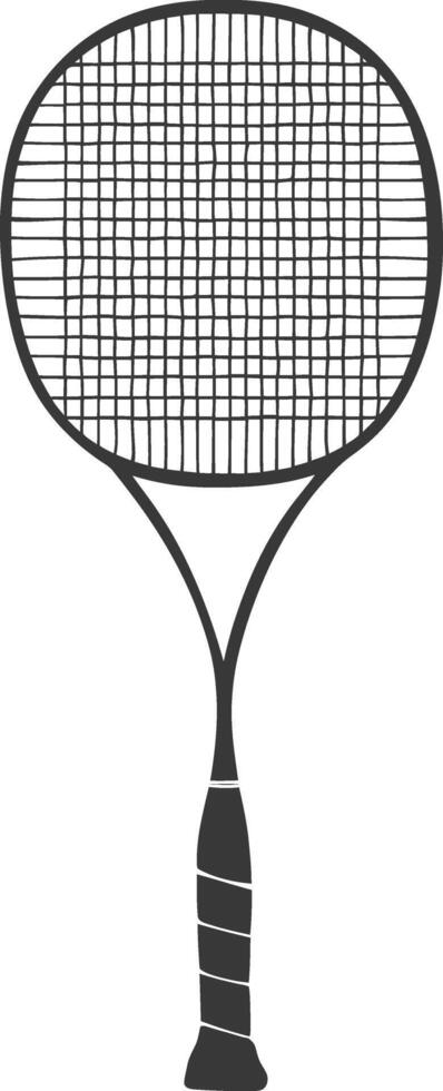 AI generated silhouette tennis outdoor racket black color only vector