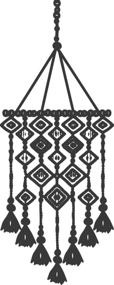 AI generated Silhouette Scandinavian Unique macrame black color only vector