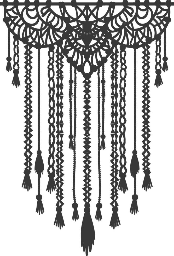 AI generated Silhouette Scandinavian Unique macrame black color only vector