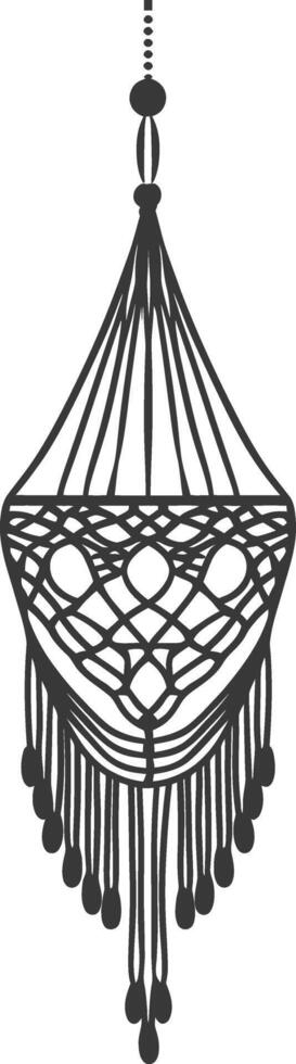 AI generated Silhouette Scandinavian Unique macrame black color only vector