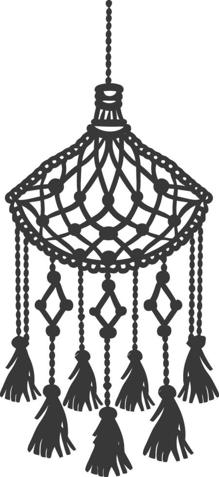 AI generated Silhouette Scandinavian Unique macrame black color only vector