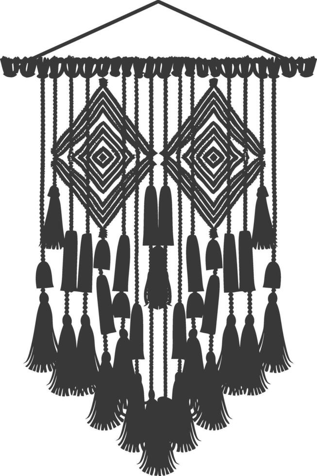 AI generated Silhouette Scandinavian Unique macrame black color only vector