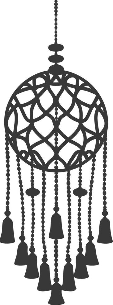 AI generated Silhouette Scandinavian Unique macrame black color only vector