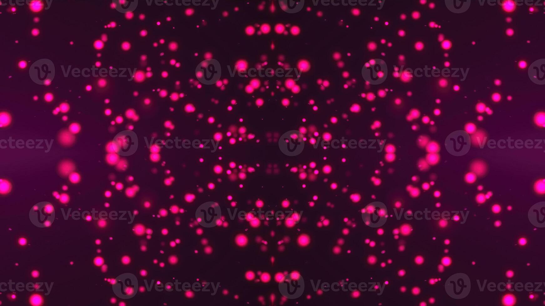 Kaleidoscope with violet flickering bright particles, modern computer generated background, 3D rendering photo