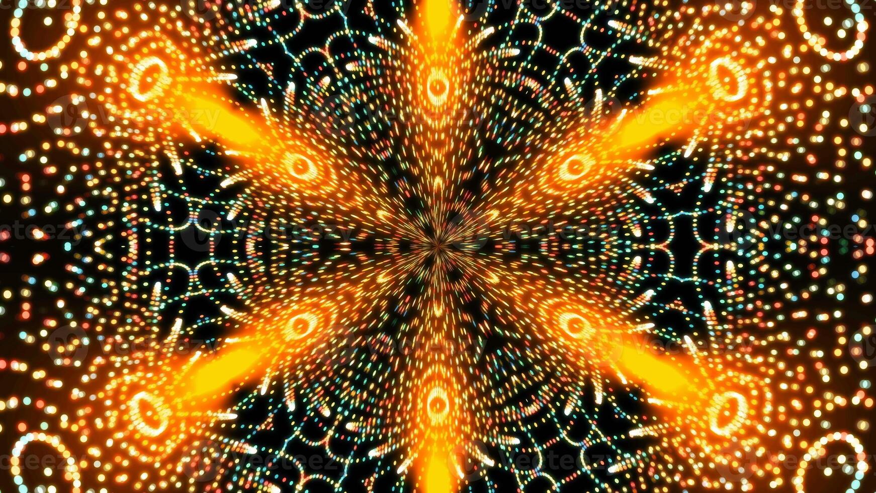 Abstract symmetry kaleidoscope with many circles, 3d rendering backdrop, computer generating backdrop photo