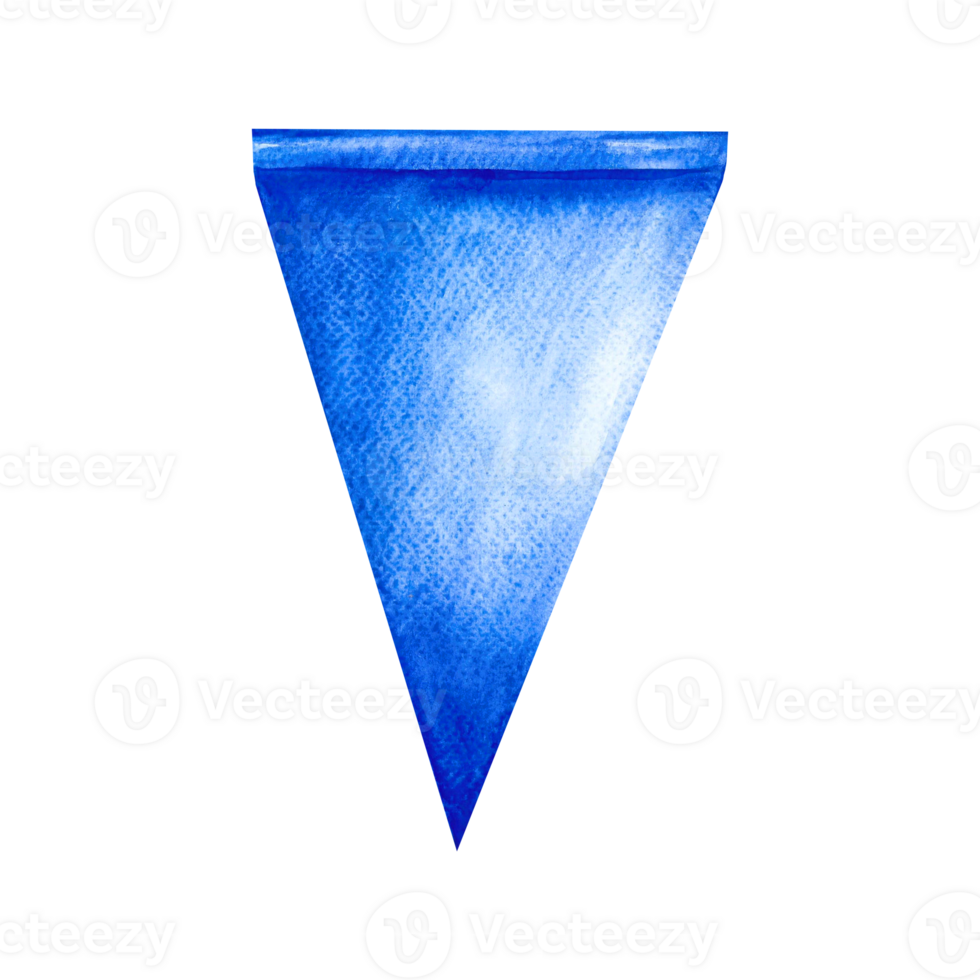 blå Semester flagga för girlanger. dekorativ element av högtider och partier. handgjort vattenfärg illustration. isolera. för de design av hälsning och inbjudan kort, flygblad, banderoller och affischer. png