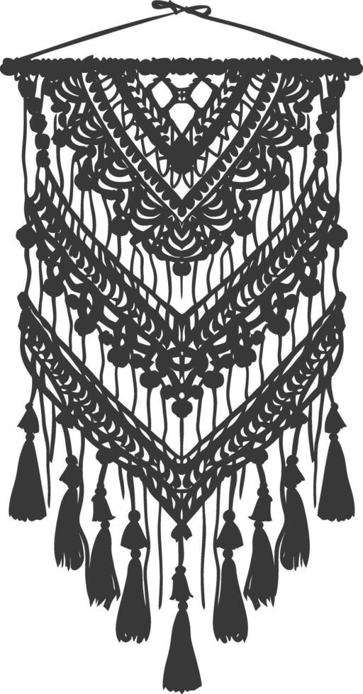 AI generated Silhouette Scandinavian Unique macrame black color only vector