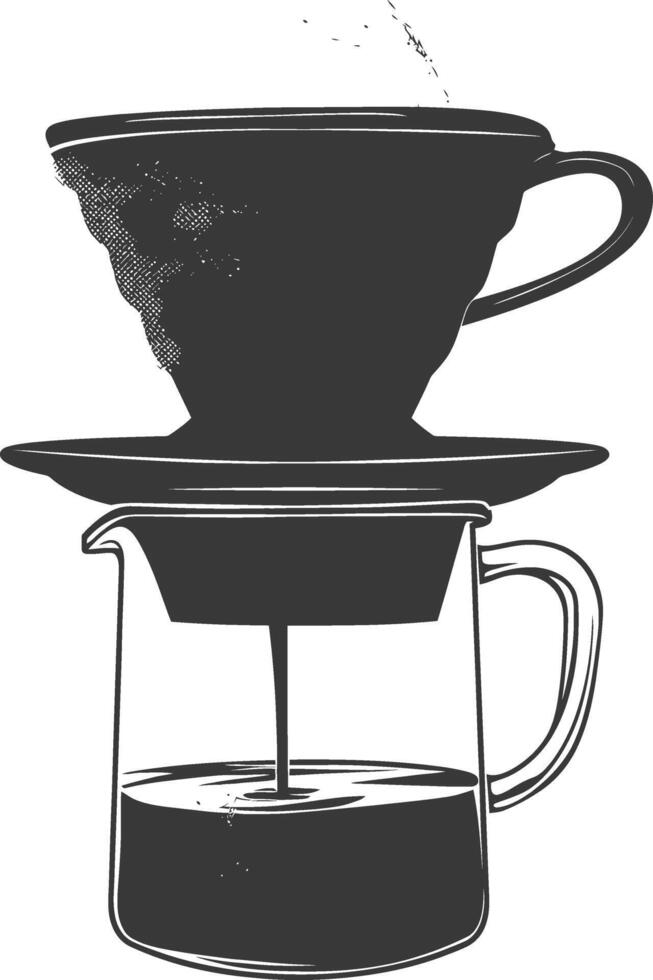 AI generated silhouette Vietnam drip coffee ready to drink black color only vector