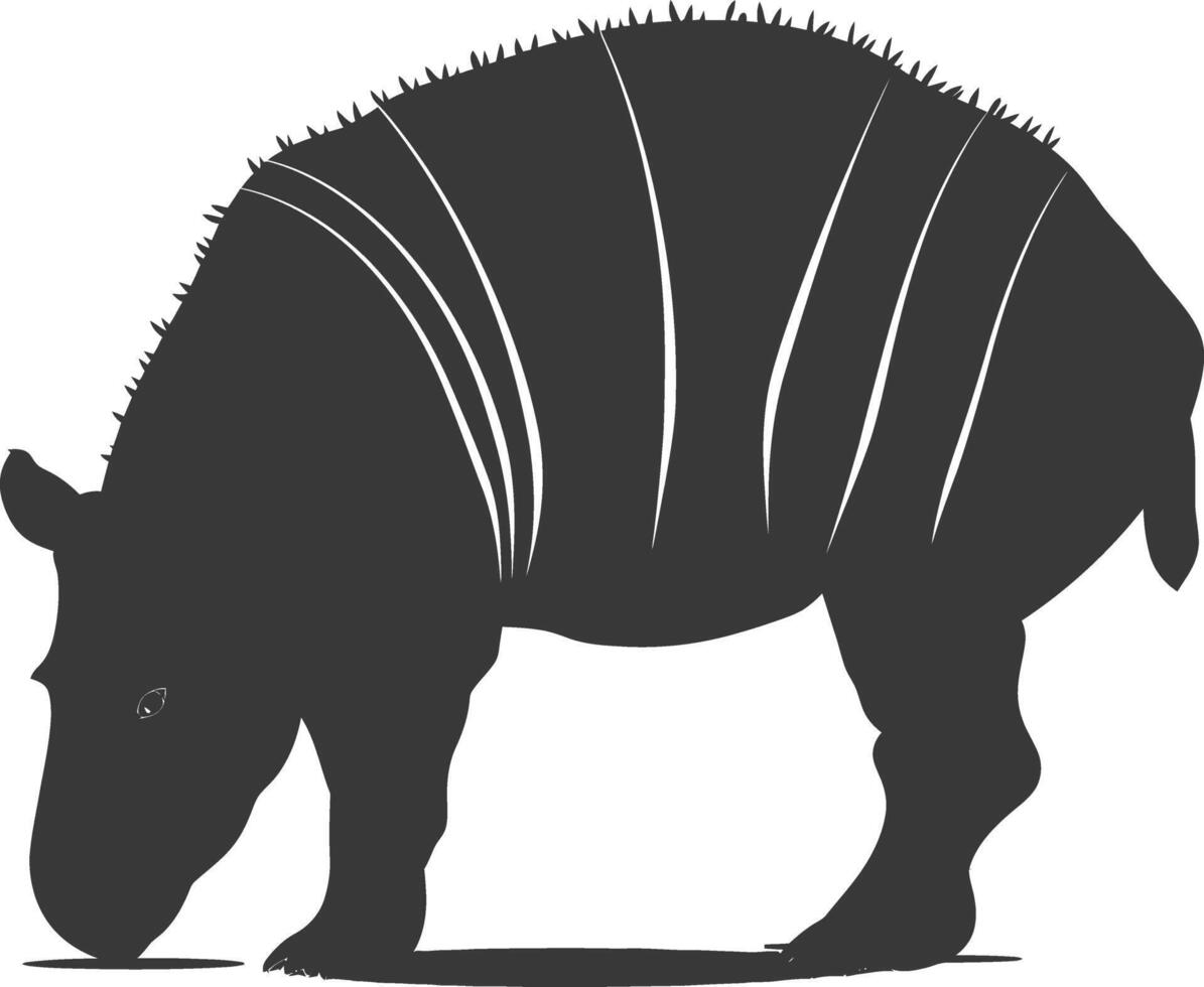 AI generated Silhouette tapir animal black color only vector