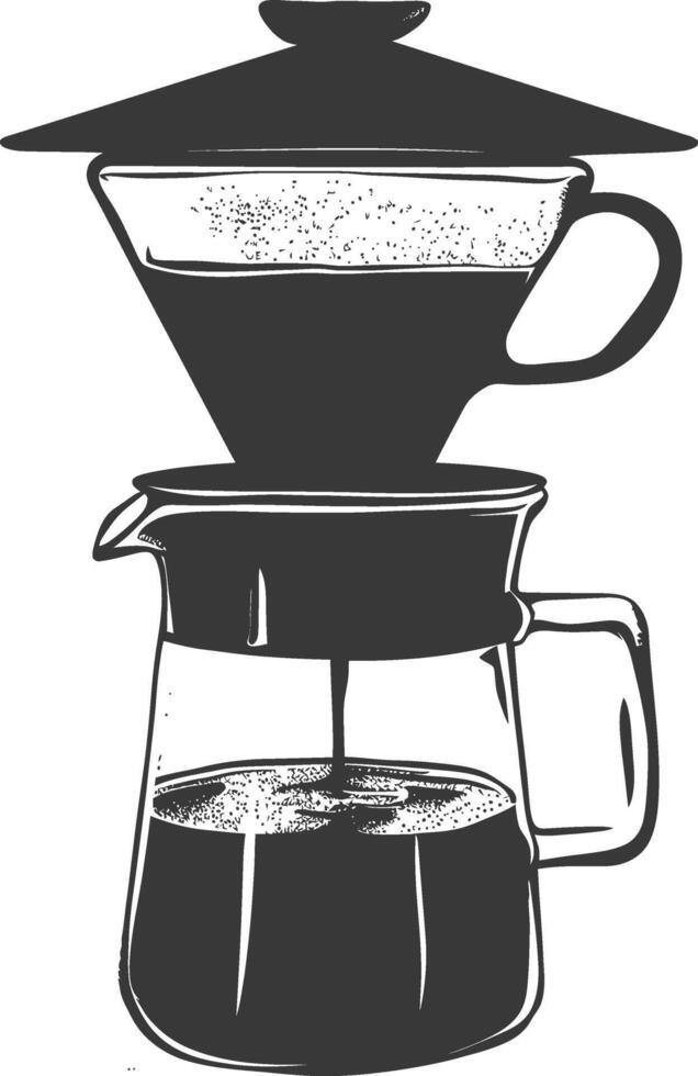 AI generated silhouette Vietnam drip coffee ready to drink black color only vector