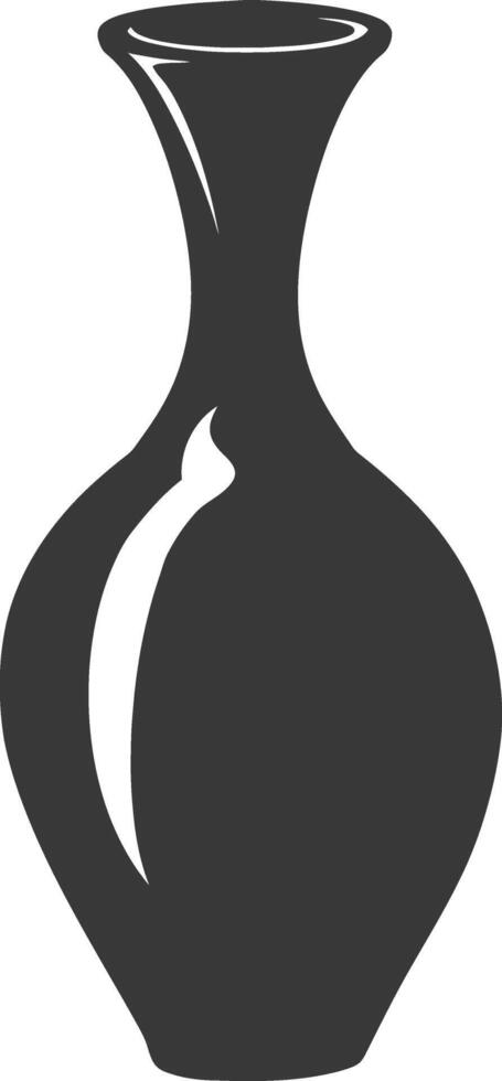 AI generated Silhouette Scandinavian Unique Vase black color only vector