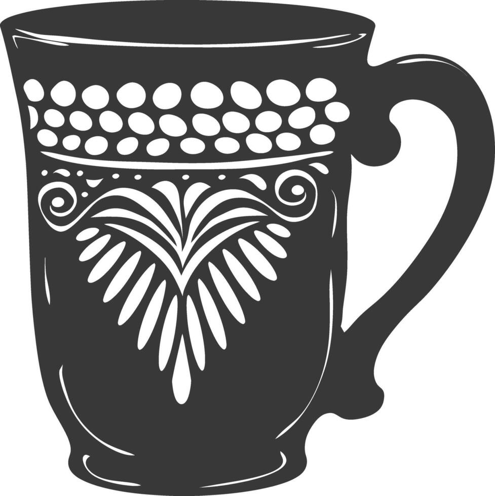 AI generated Silhouette Scandinavian Unique Mug black color only vector