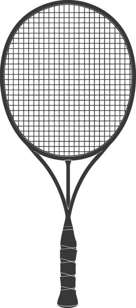 AI generated silhouette tennis outdoor racket black color only vector