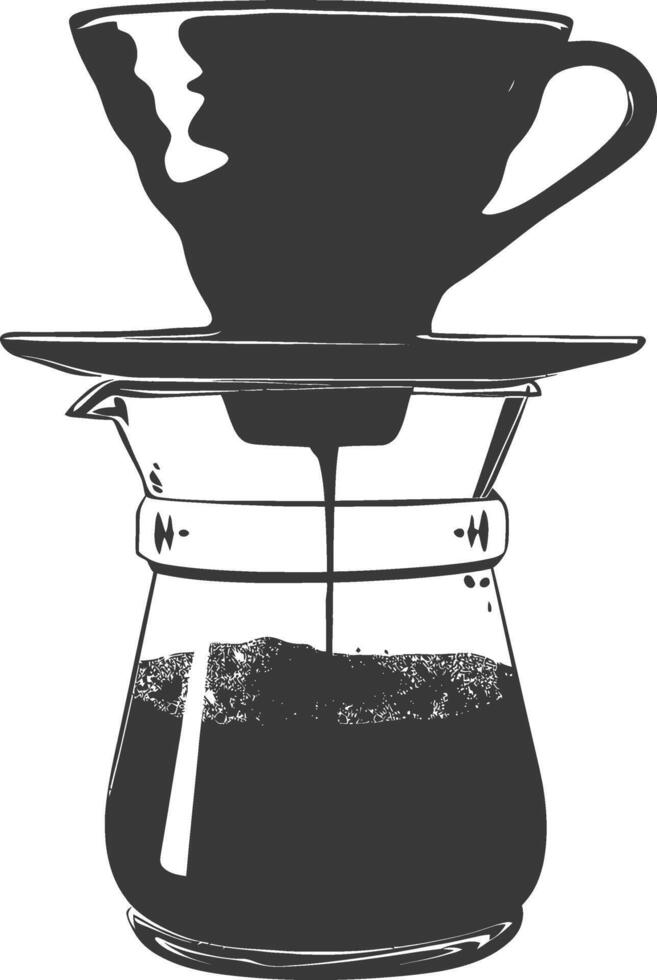 AI generated silhouette Vietnam drip coffee ready to drink black color only vector