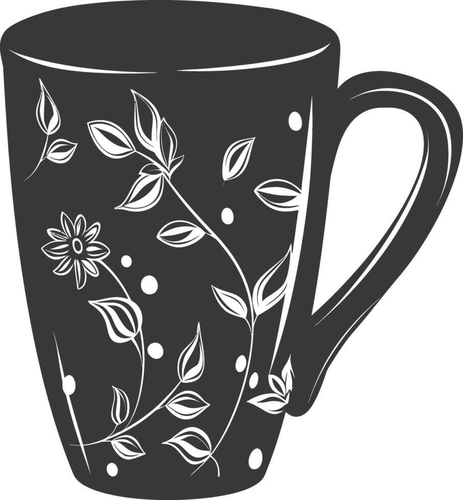 AI generated Silhouette Scandinavian Unique Mug black color only vector