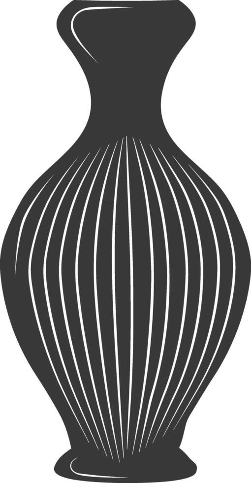 AI generated Silhouette Scandinavian Unique Vase black color only vector