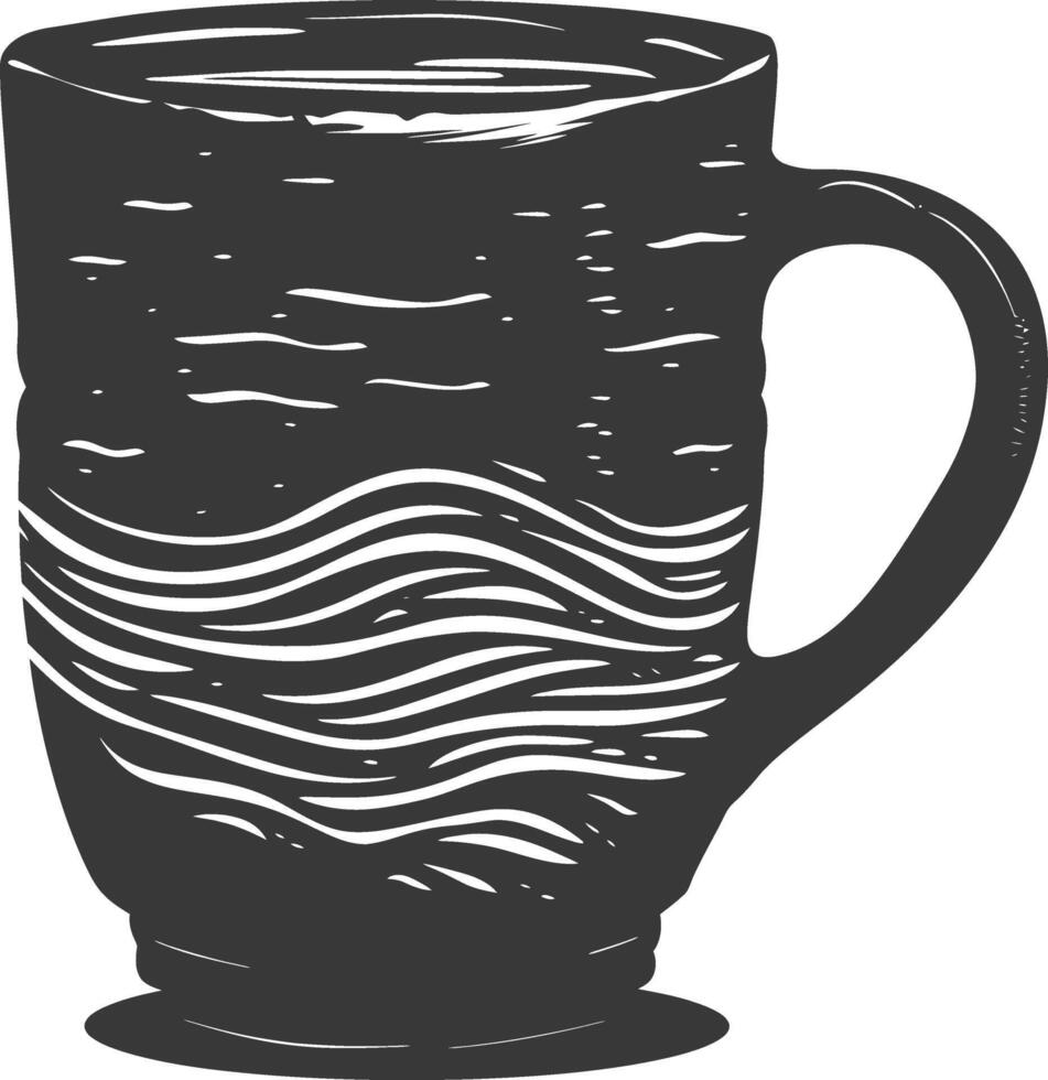 AI generated Silhouette Scandinavian Unique Mug black color only vector