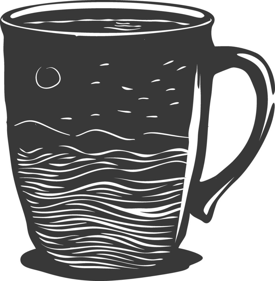 AI generated Silhouette Scandinavian Unique Mug black color only vector