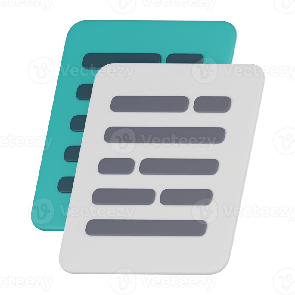 Digital Documentation, 3D Icon of File Document for Efficient Organization. 3D Render. png