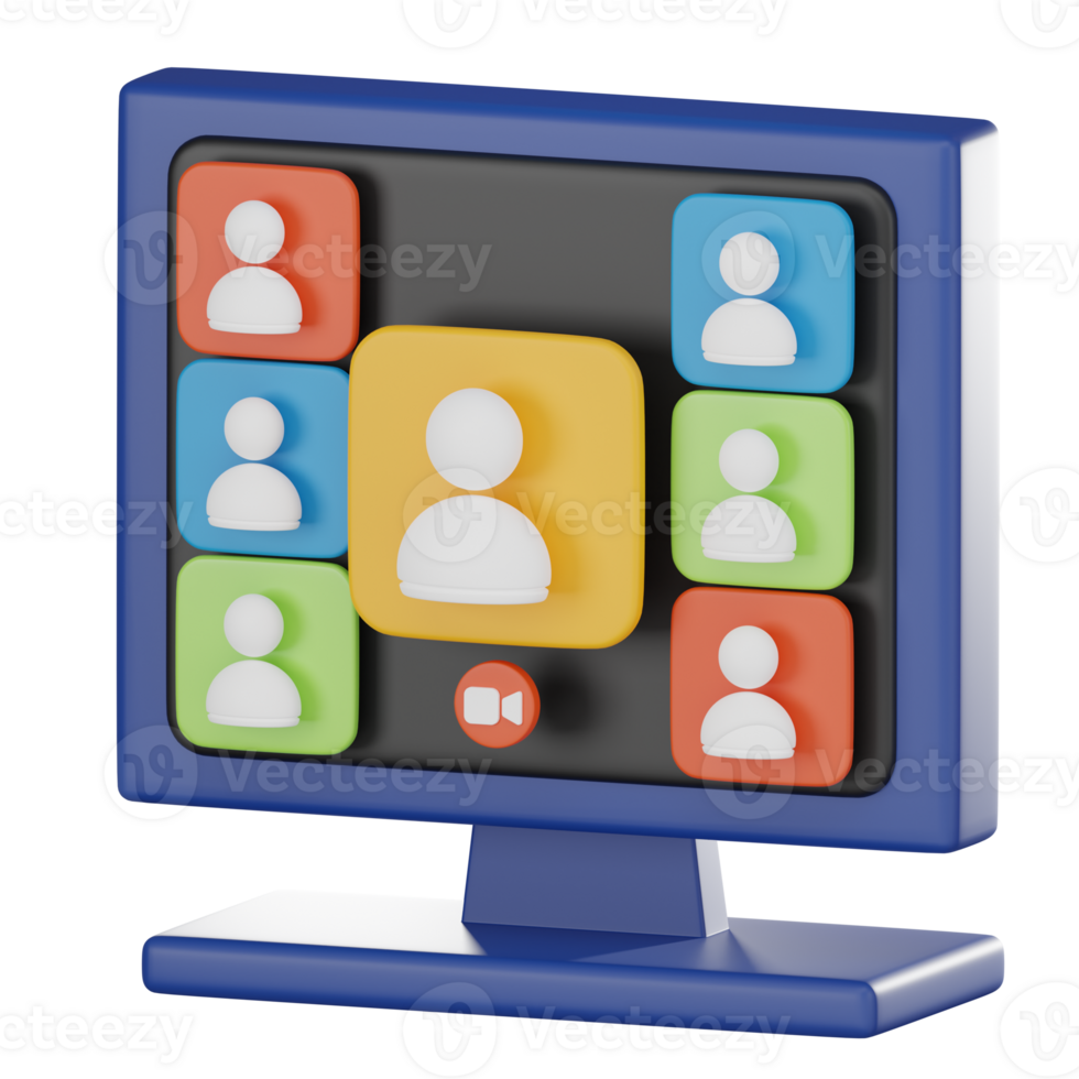 Digital Discourse, 3D Icon of Online Discussion Forum and Virtual Meeting Space. 3D Render png