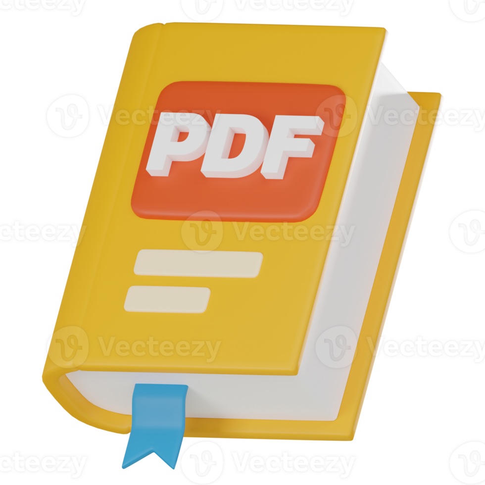 3D Icon of eBook PDF File and Digital Reading Device. 3D Render png