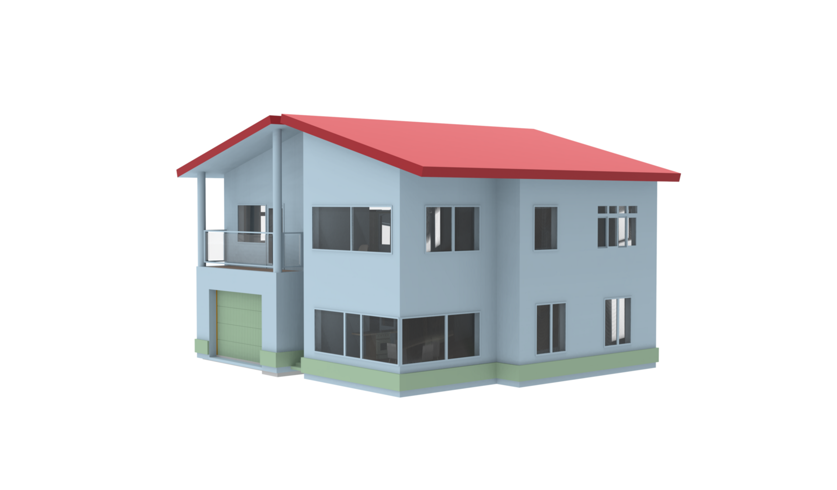 3d house building transparent background png