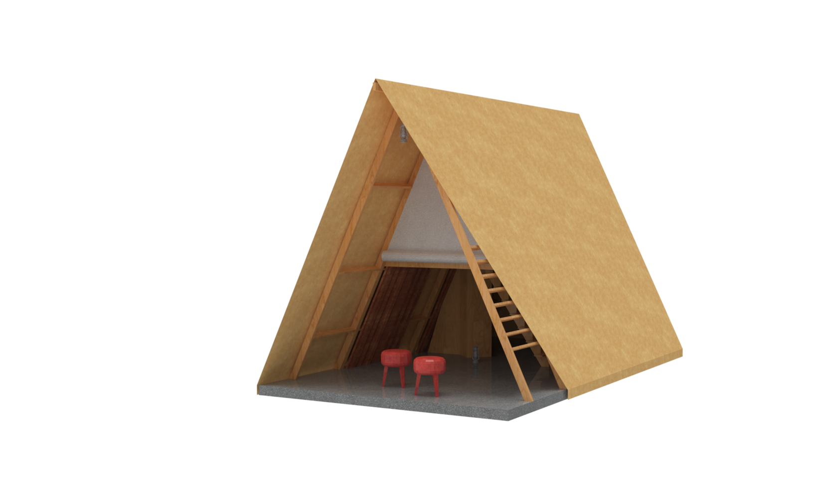 Glamping tent on a transparent background png