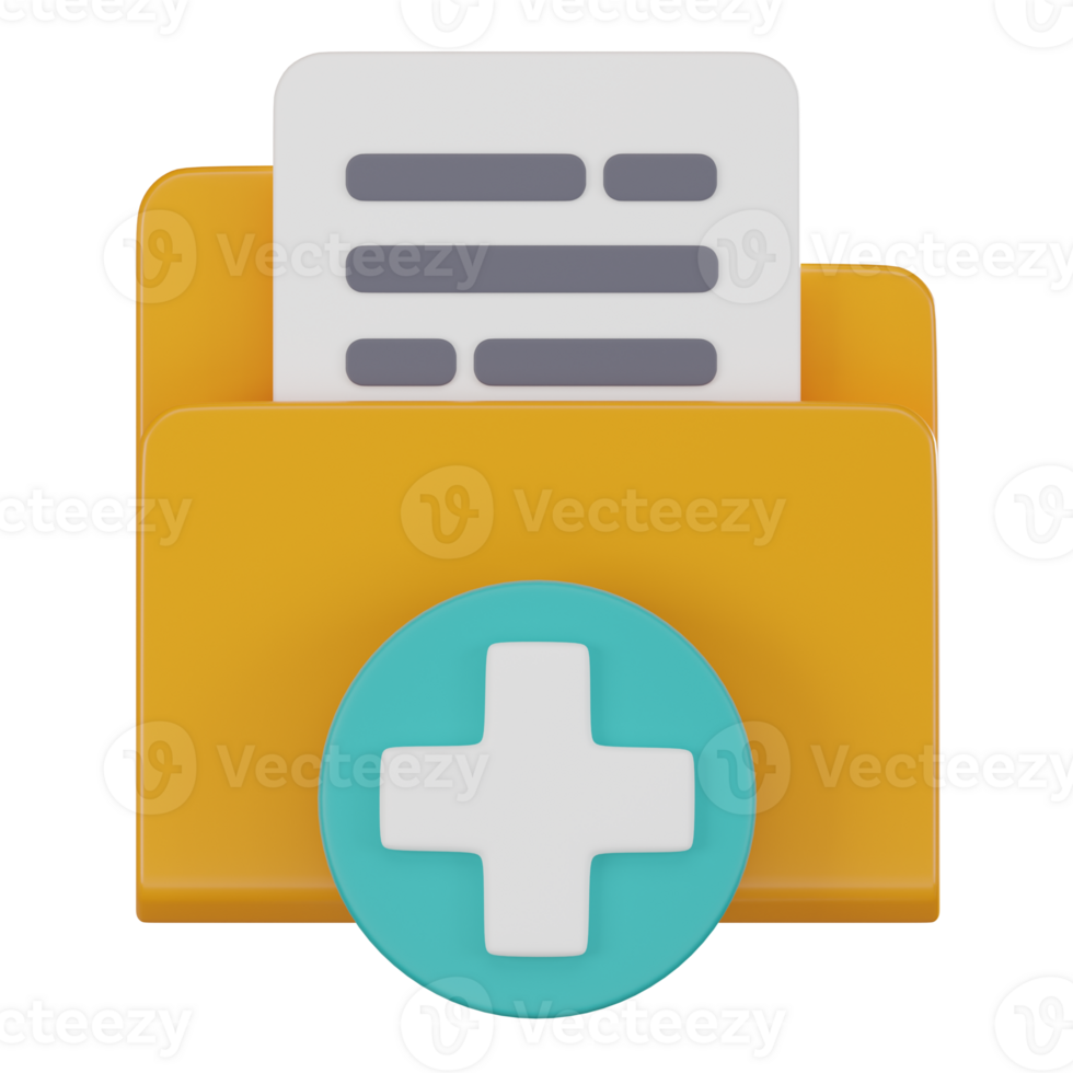 New Folder File 3D Icon for Modern Data Management. 3D Render png