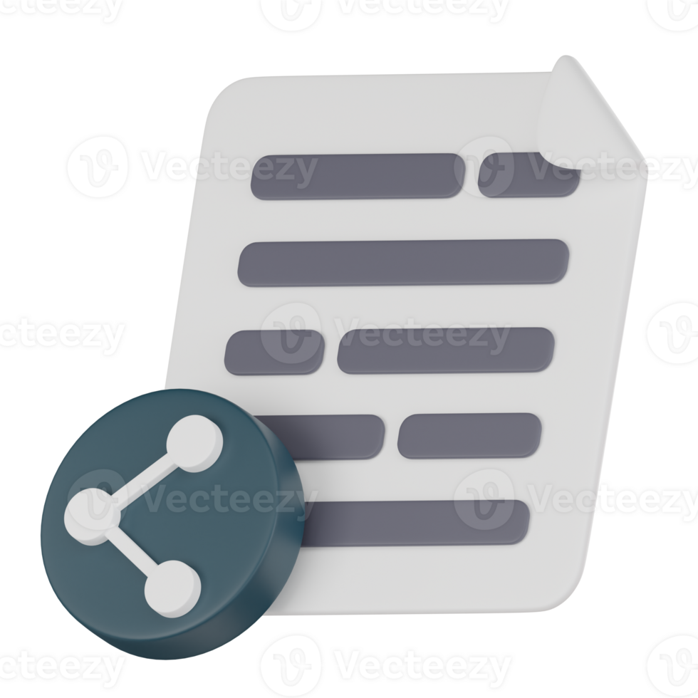 3D Icon of Document Sharing. 3D Render png