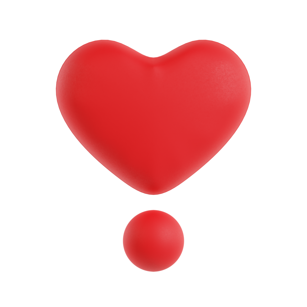 3d Heart Exclamation Emoji png