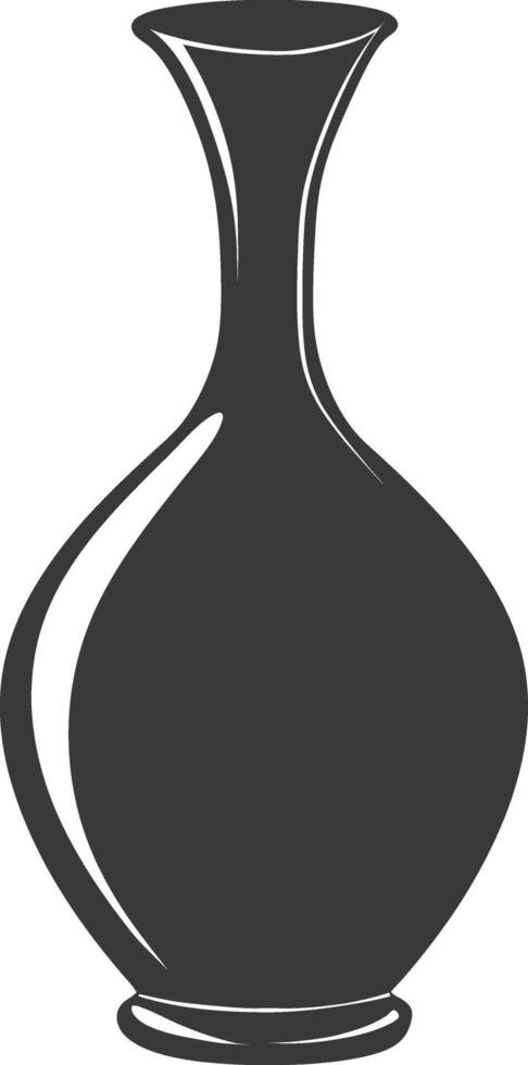 AI generated Silhouette Scandinavian Unique Vase black color only vector