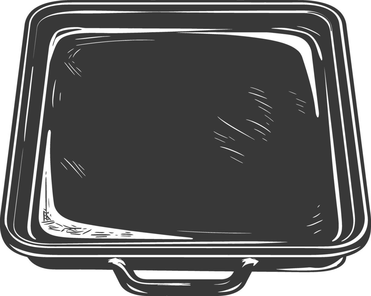 AI generated Silhouette Sheet Pan Cooking Tool black color only vector