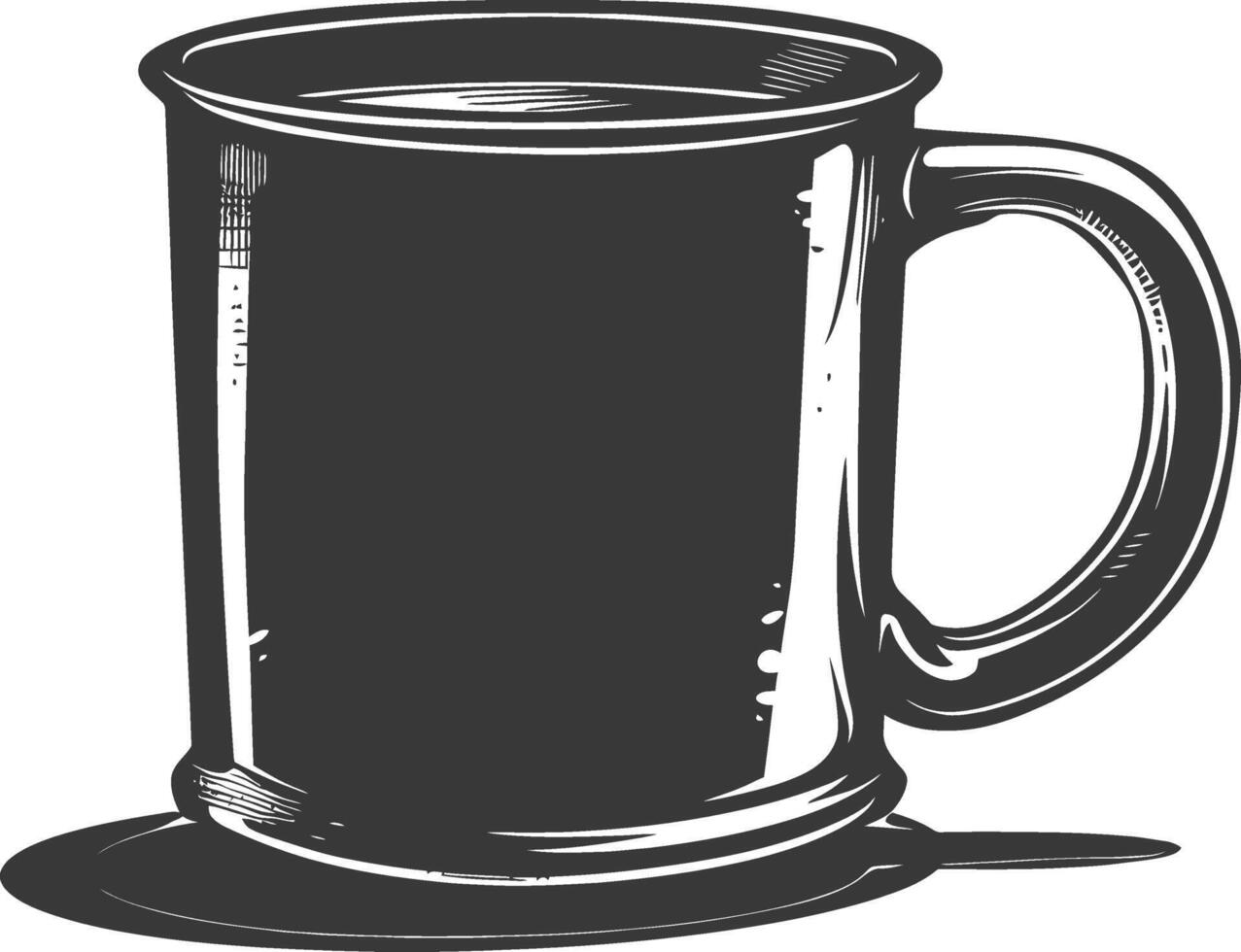 AI generated Silhouette Scandinavian Unique Mug black color only vector