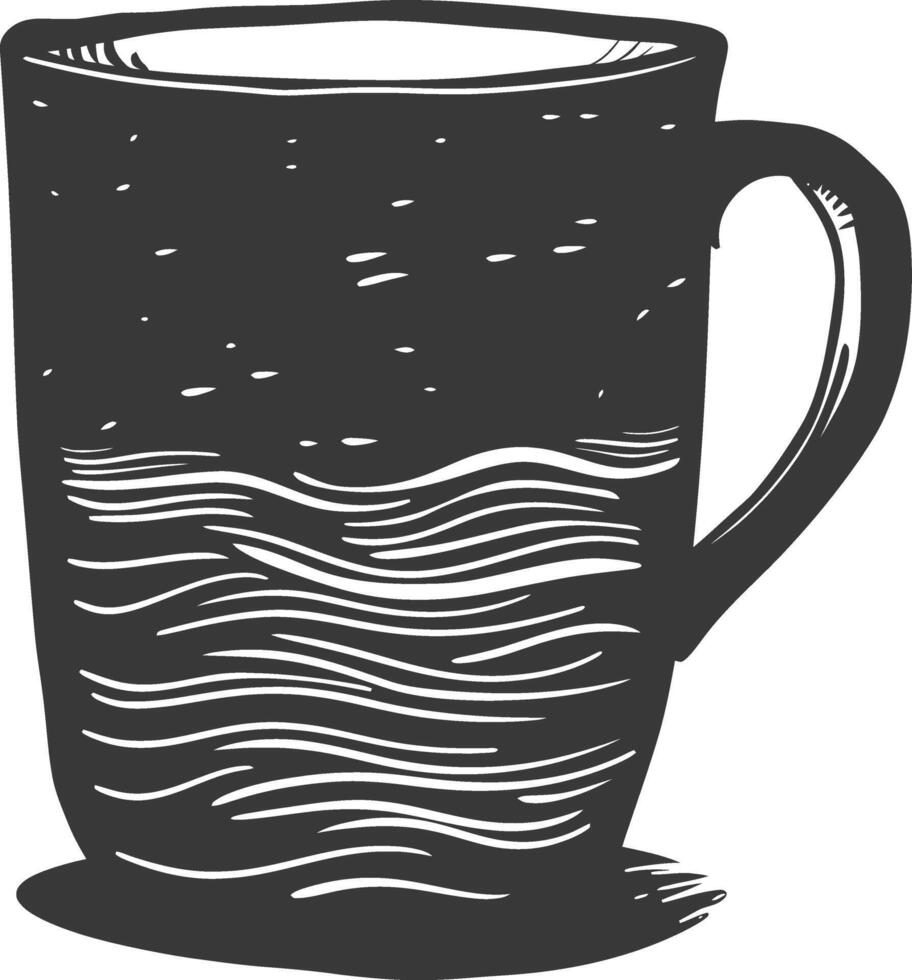 AI generated Silhouette Scandinavian Unique Mug black color only vector