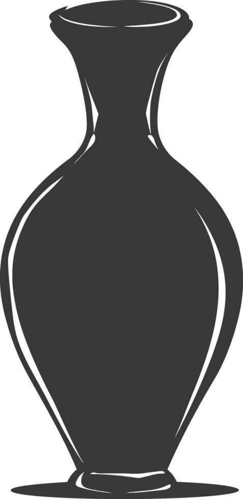 AI generated Silhouette Scandinavian Unique Vase black color only vector