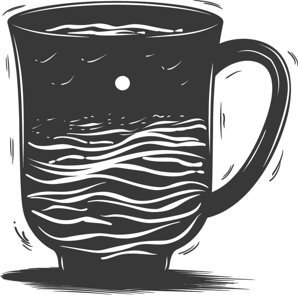 AI generated Silhouette Scandinavian Unique Mug black color only vector