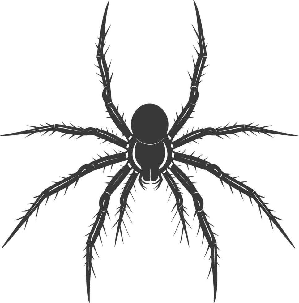 AI generated Silhouette spider animal black color only vector