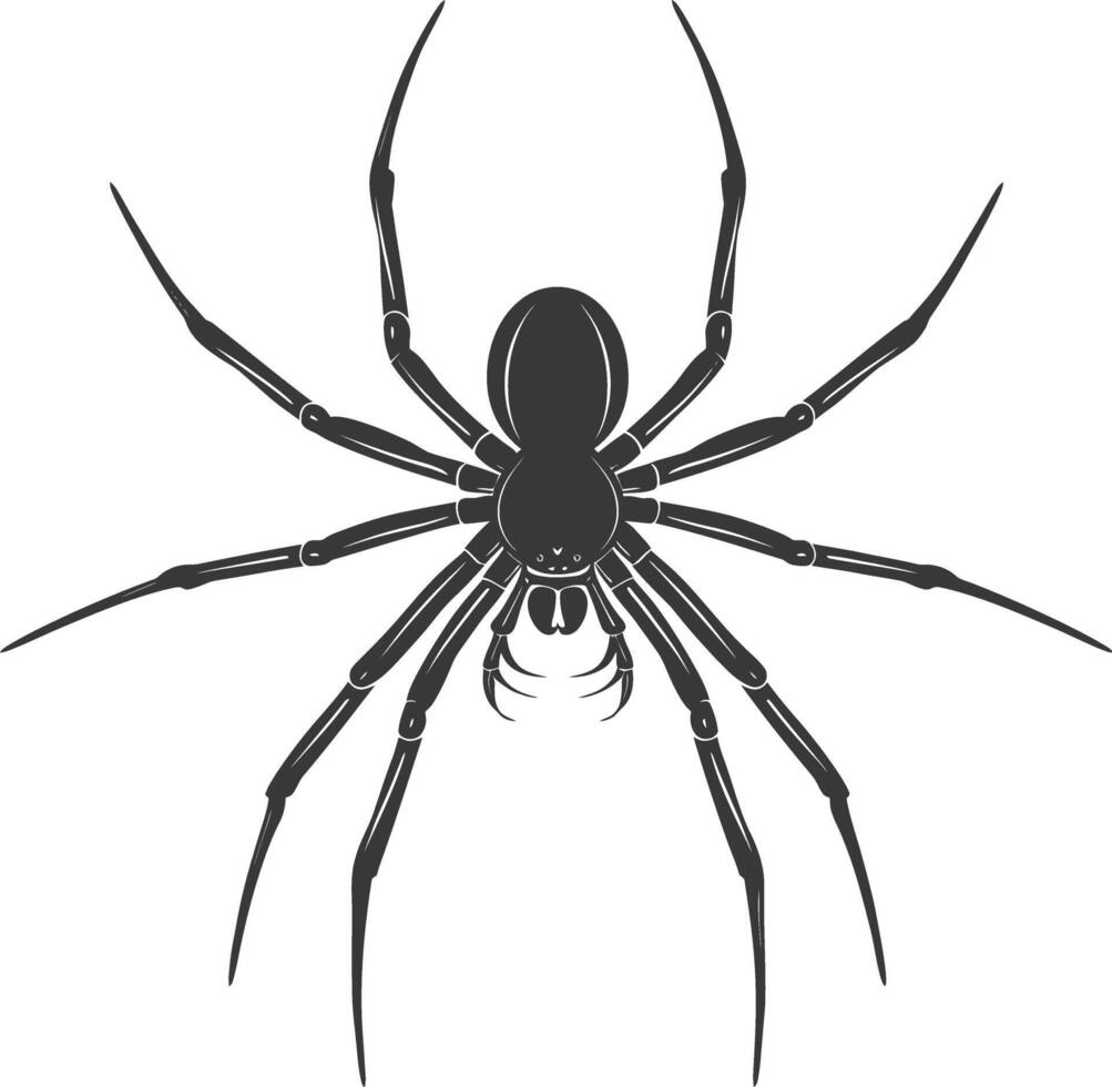 AI generated Silhouette spider animal black color only vector