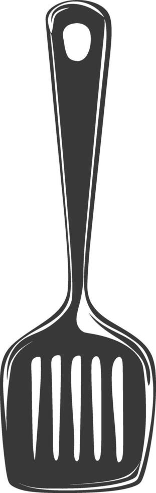 AI generated Silhouette Spatula Cooking Tool black color only vector