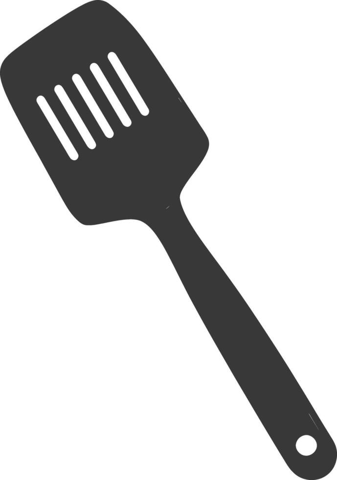AI generated Silhouette Spatula Cooking Tool black color only vector