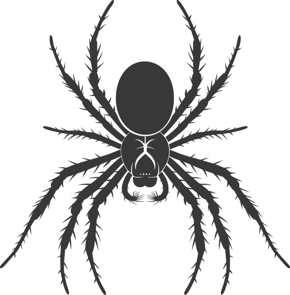 AI generated Silhouette spider animal black color only vector