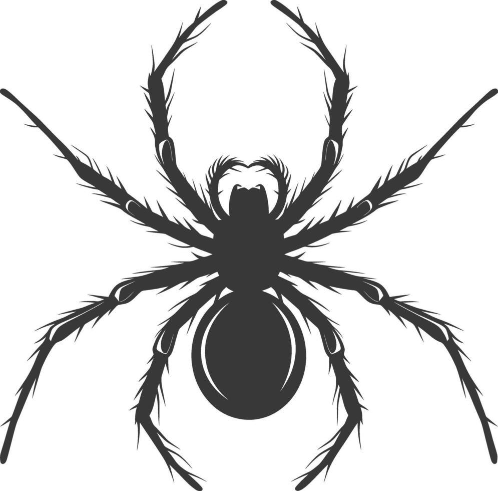 AI generated Silhouette spider animal black color only vector