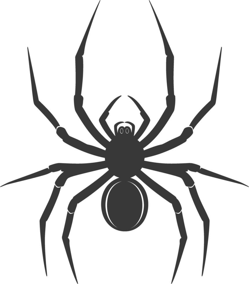 AI generated Silhouette spider animal black color only vector