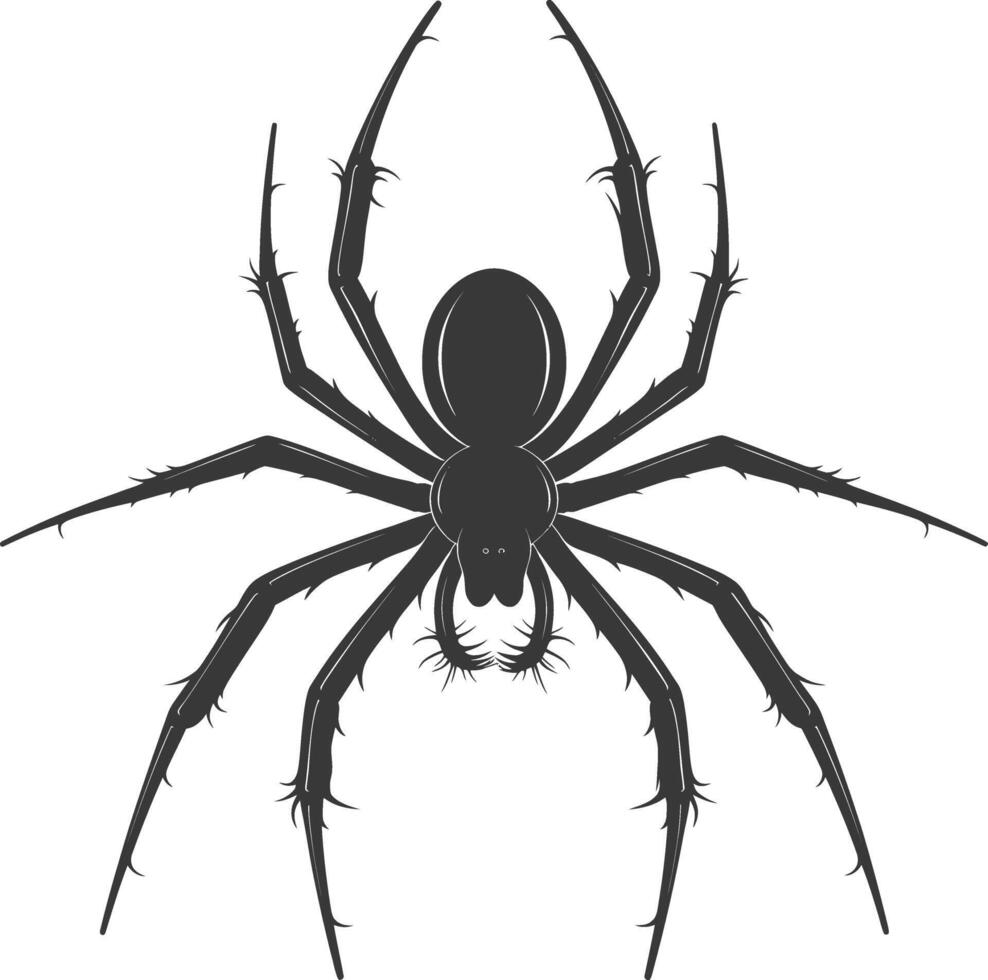 AI generated Silhouette spider animal black color only vector