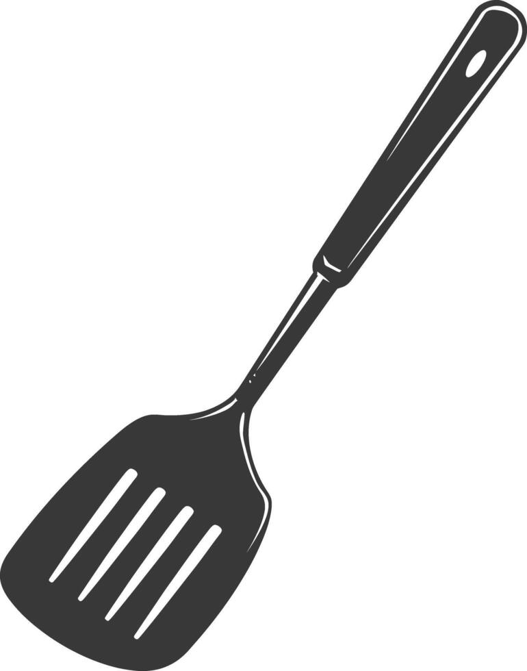 AI generated Silhouette Spatula Cooking Tool black color only vector