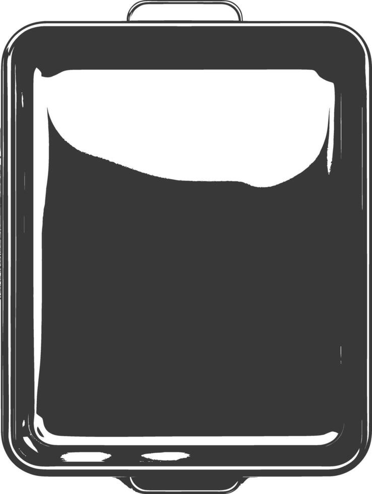 AI generated Silhouette Sheet Pan black color only vector